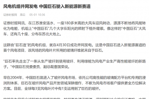 时报：风电机组并网发电 中国jc710公海赌船驶入新能源新赛道